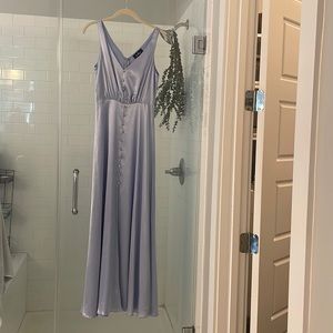 Lulu's Light Purple/Lavender Shimmer Button Sleeveless Maxi Dress. Size: XS.